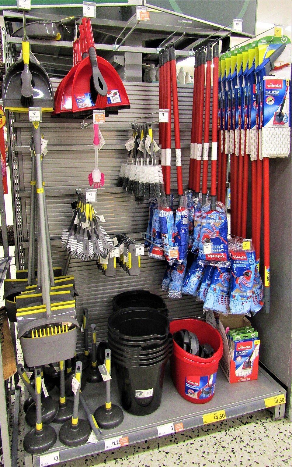 -2022-01-14 Cleaning brushes and buckets, Morrisons, Cromer.JPG